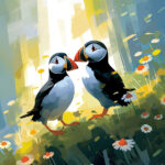 Arctic Puffin Pop Art Style